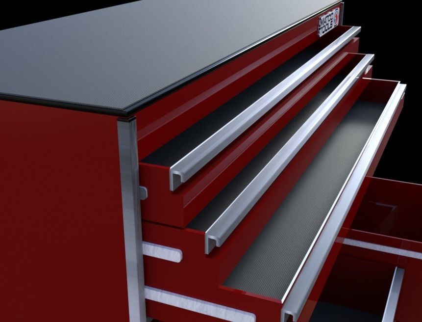 Professional Rolling Tool Box 3D model_6