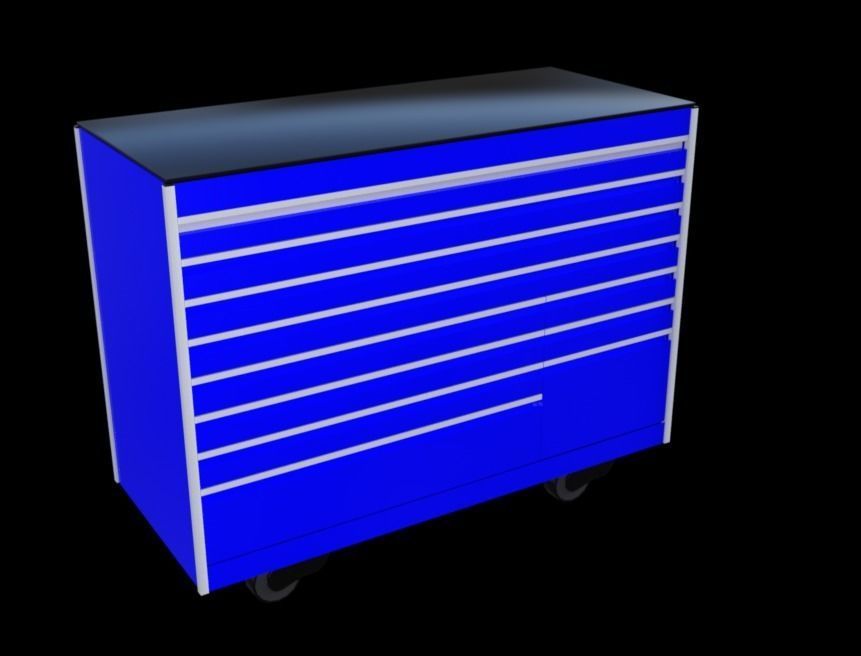 Professional Rolling Tool Box 3D model_1