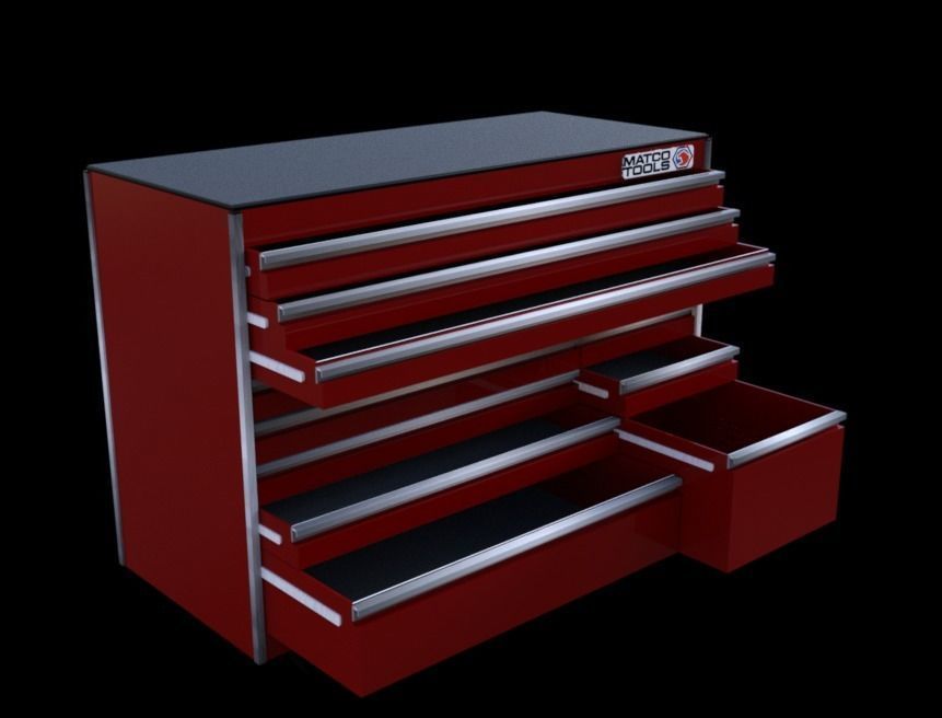 Professional Rolling Tool Box 3D model_2
