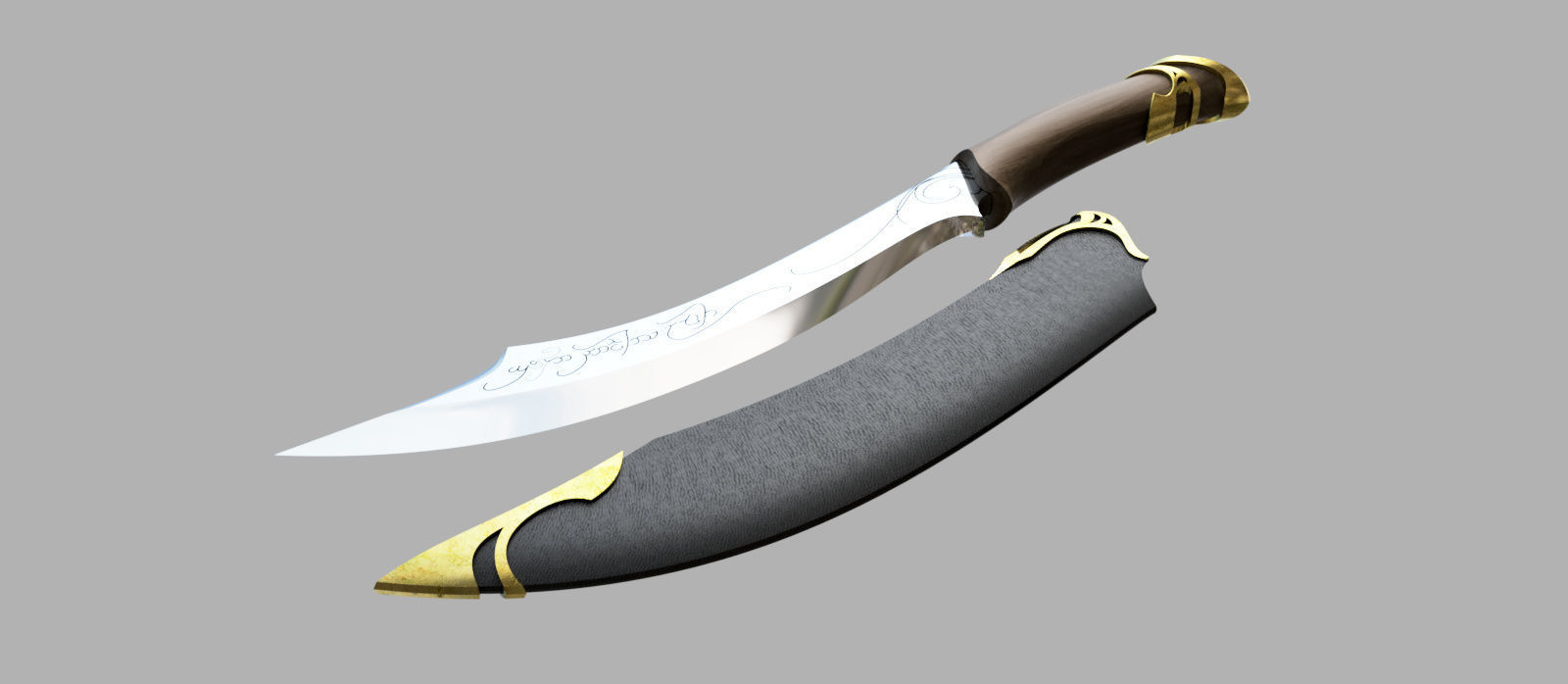 Aragorn Dagger  Lord of the Rings  3D print model_5