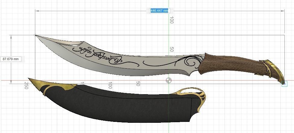 Aragorn Dagger  Lord of the Rings  3D print model_6