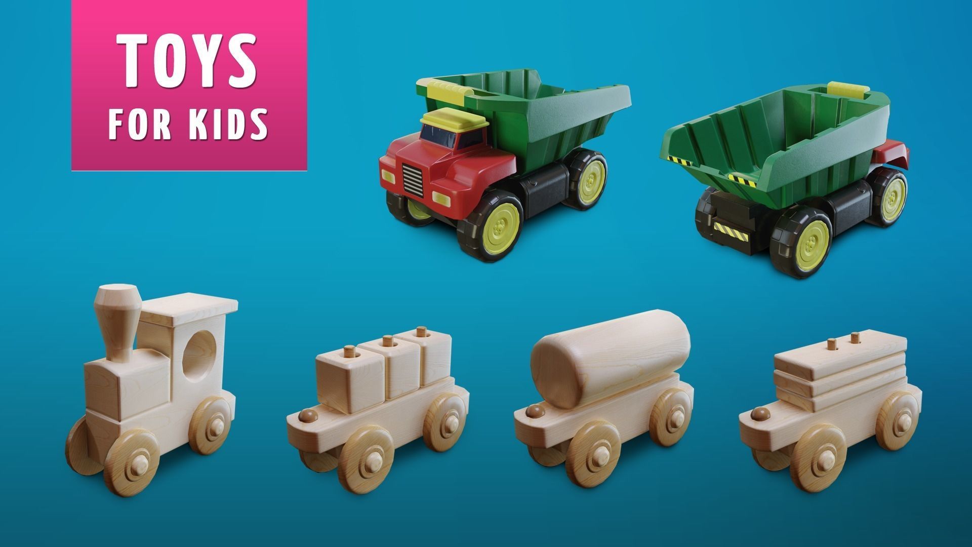 Toys for Kids Unreal Engine 4 Low-poly 3D model_2
