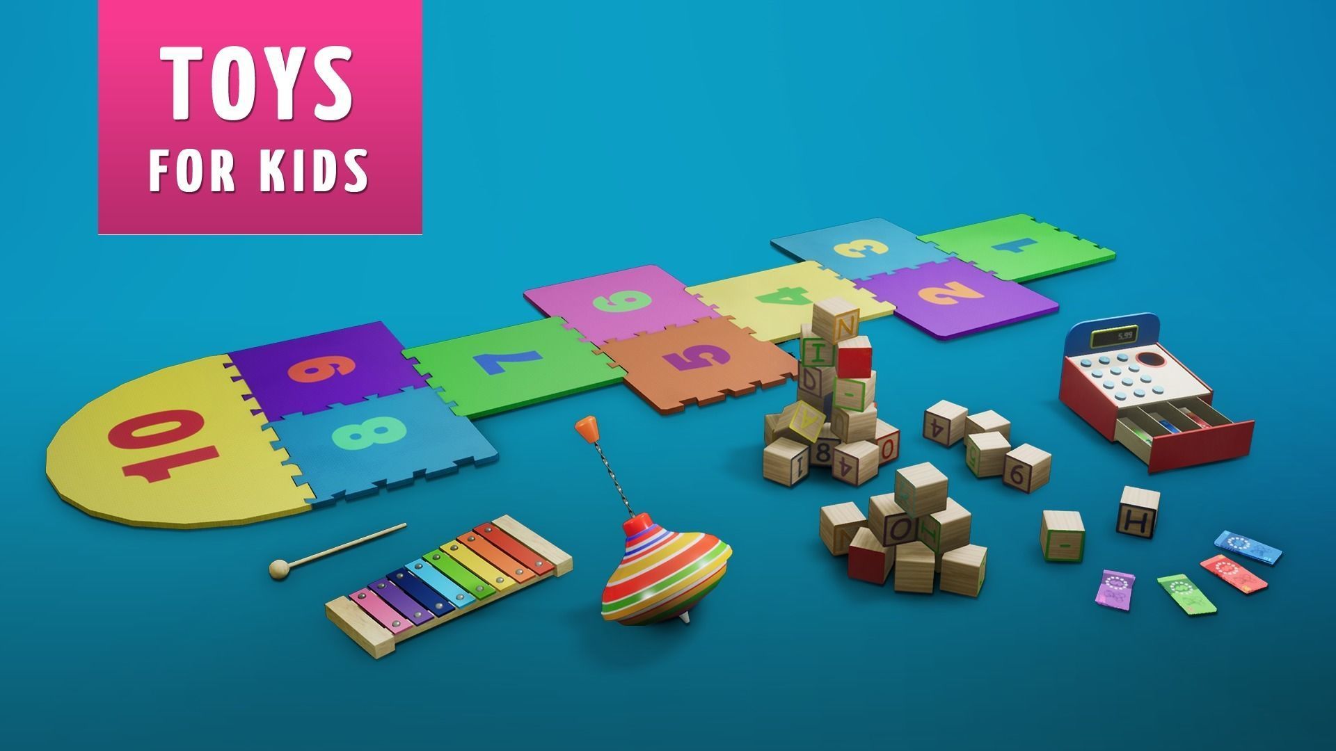 Toys for Kids Unreal Engine 4 Low-poly 3D model_1