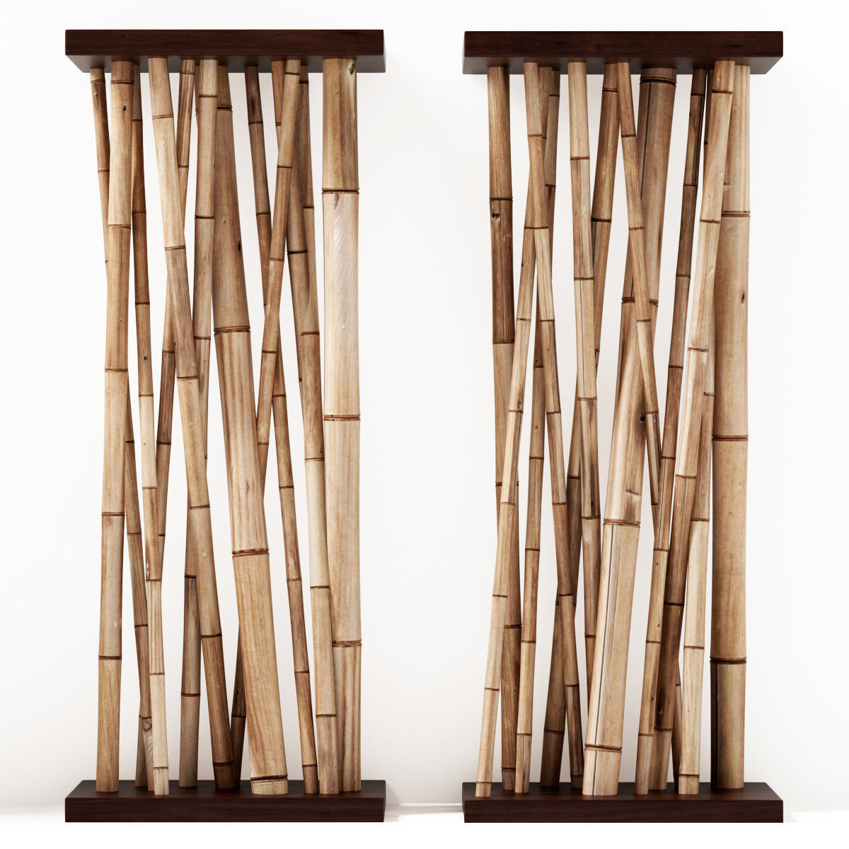 Bamboo decor wall cafe 3D model_3