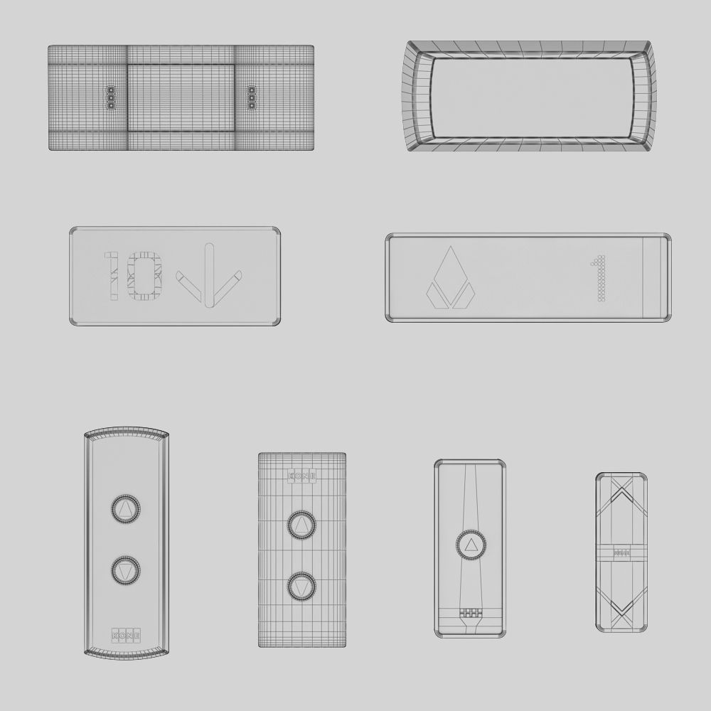 Set of doors for elevators Kone 3D model_21