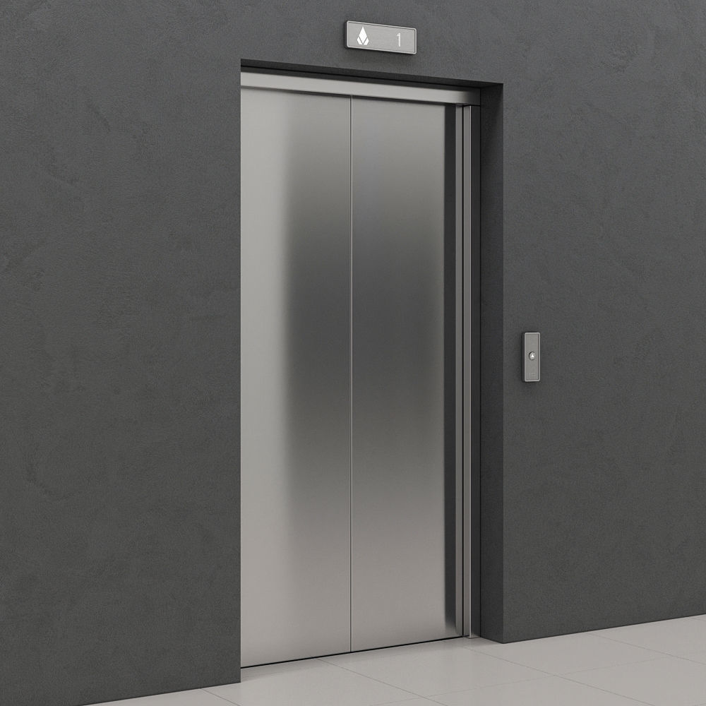 Set of doors for elevators Kone 3D model_10