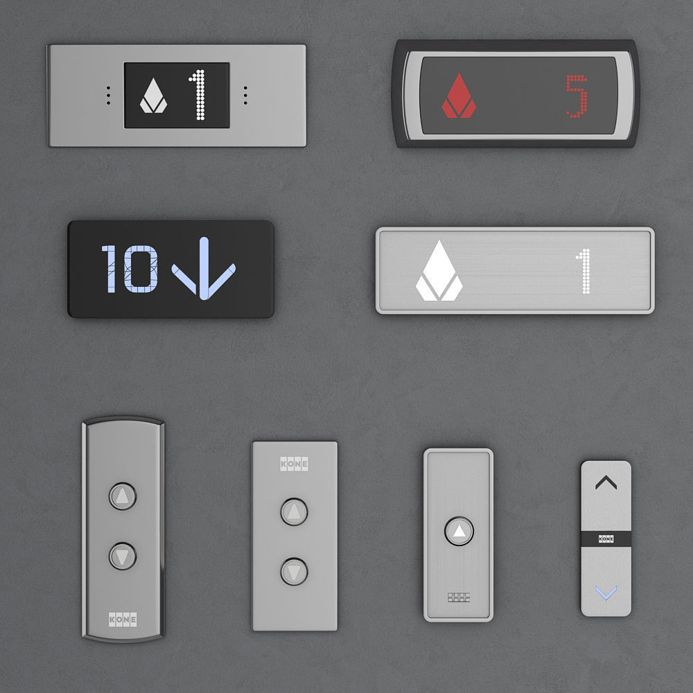 Set of doors for elevators Kone 3D model_15