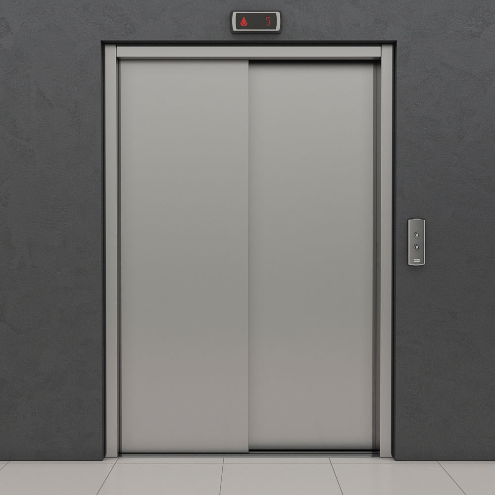 Set of doors for elevators Kone 3D model_11