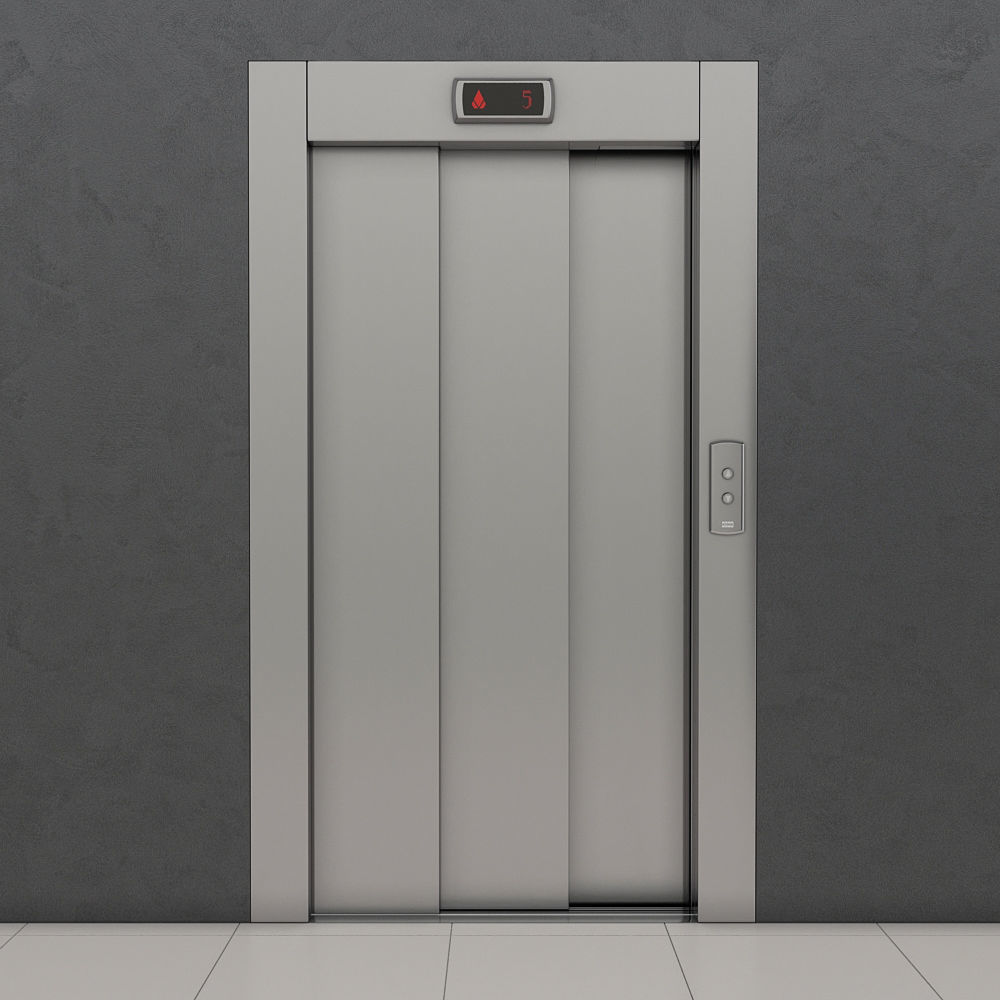 Set of doors for elevators Kone 3D model_4