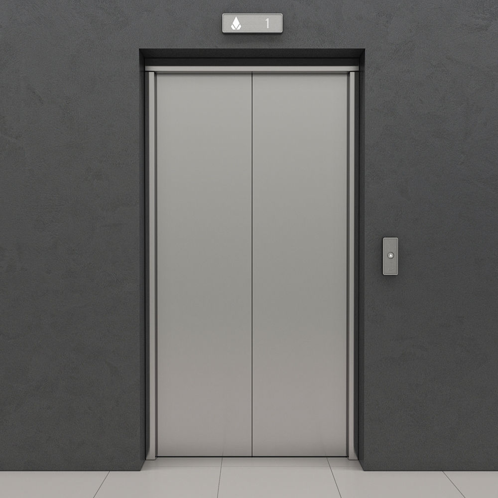 Set of doors for elevators Kone 3D model_9