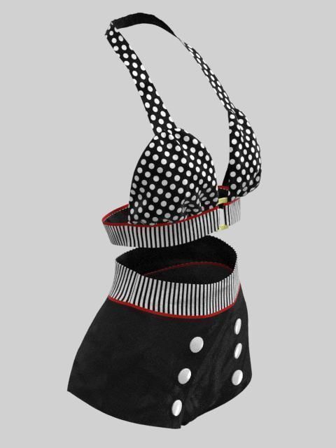 3D Fashion - Female Beach Outfit - Marvelous Designer - Clo3D 3D model_4