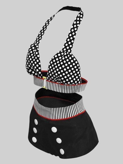 3D Fashion - Female Beach Outfit - Marvelous Designer - Clo3D 3D model_3