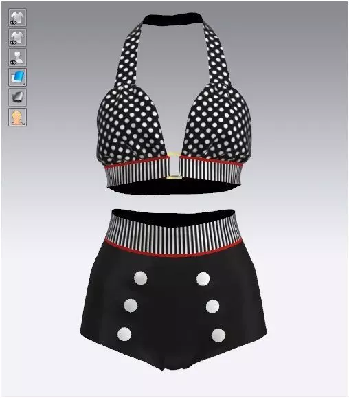 3D Fashion - Female Beach Outfit - Marvelous Designer - Clo3D 3D model_0