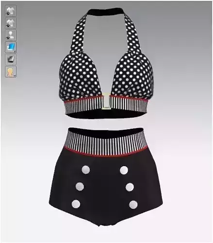 3D Fashion - Female Beach Outfit - Marvelous Designer - Clo3D 3D model