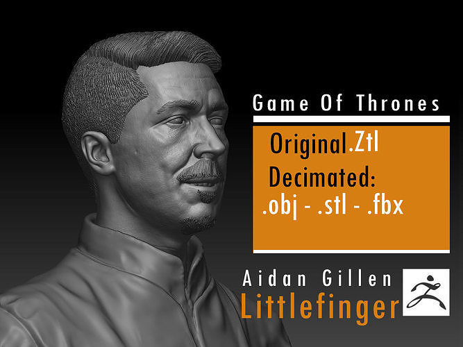 Aidan Gillen -  Littlefinger Petyr Baelish -  Game of Thrones 3D print model