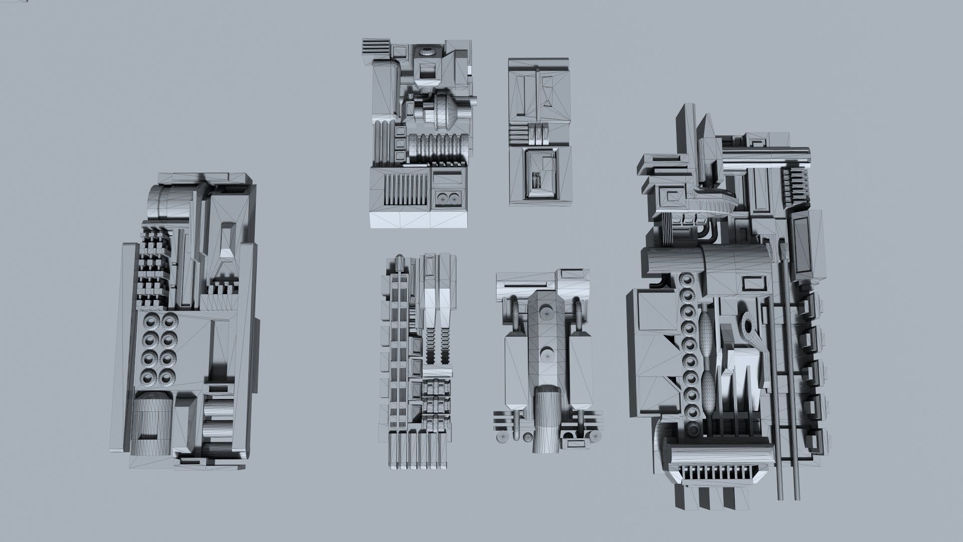 sci-fi  greebles  kitbash Low-poly 3D model_3