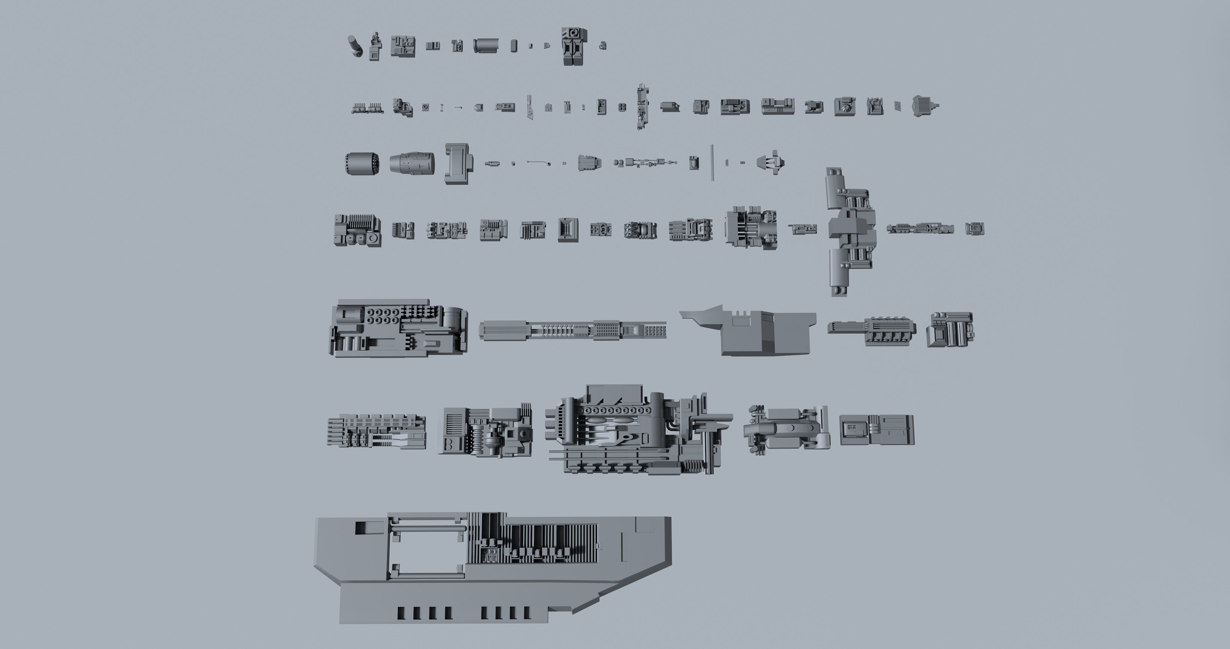 sci-fi  greebles  kitbash Low-poly 3D model_1