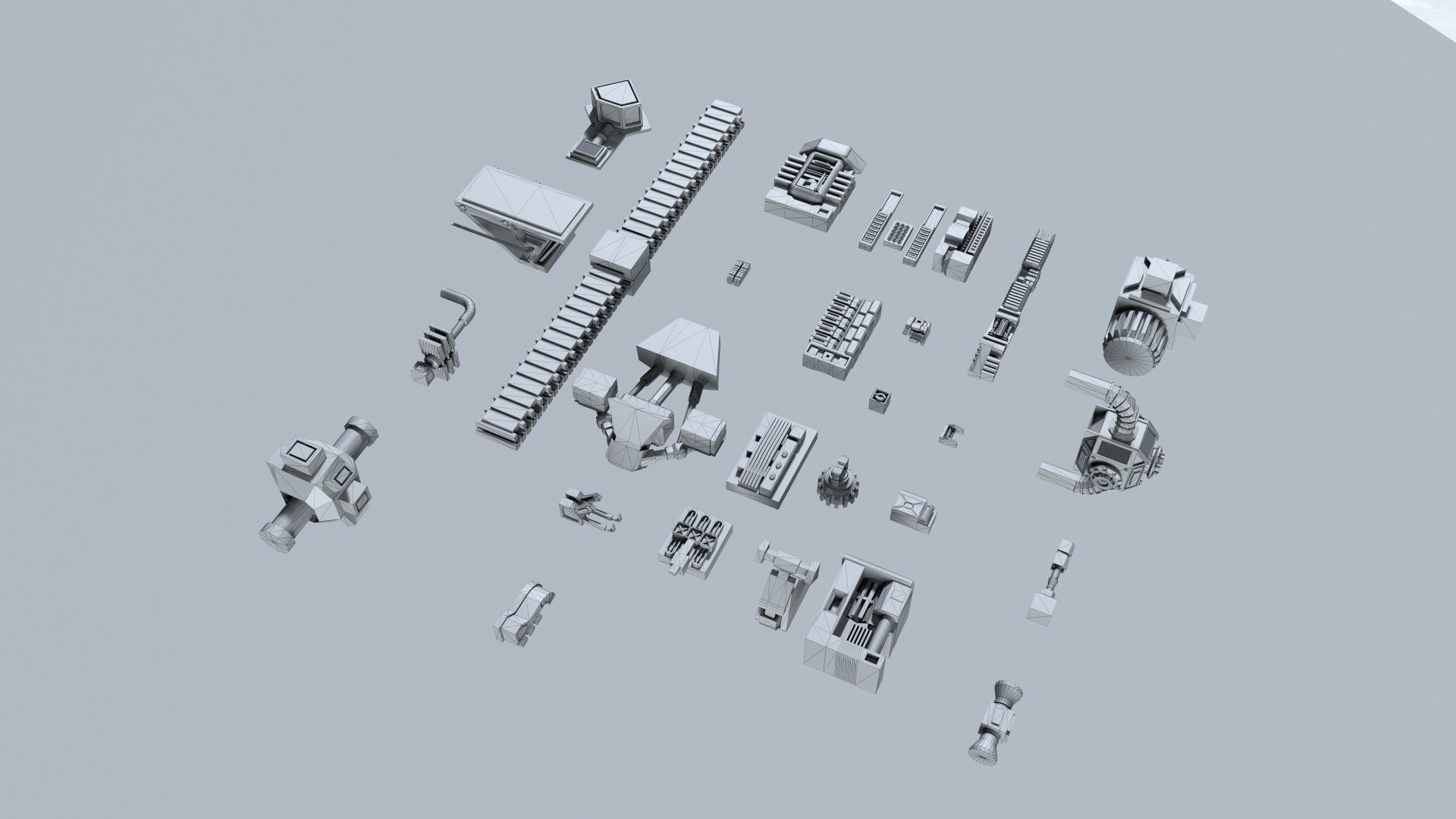 sci-fi  greebles  kitbash Low-poly 3D model_7