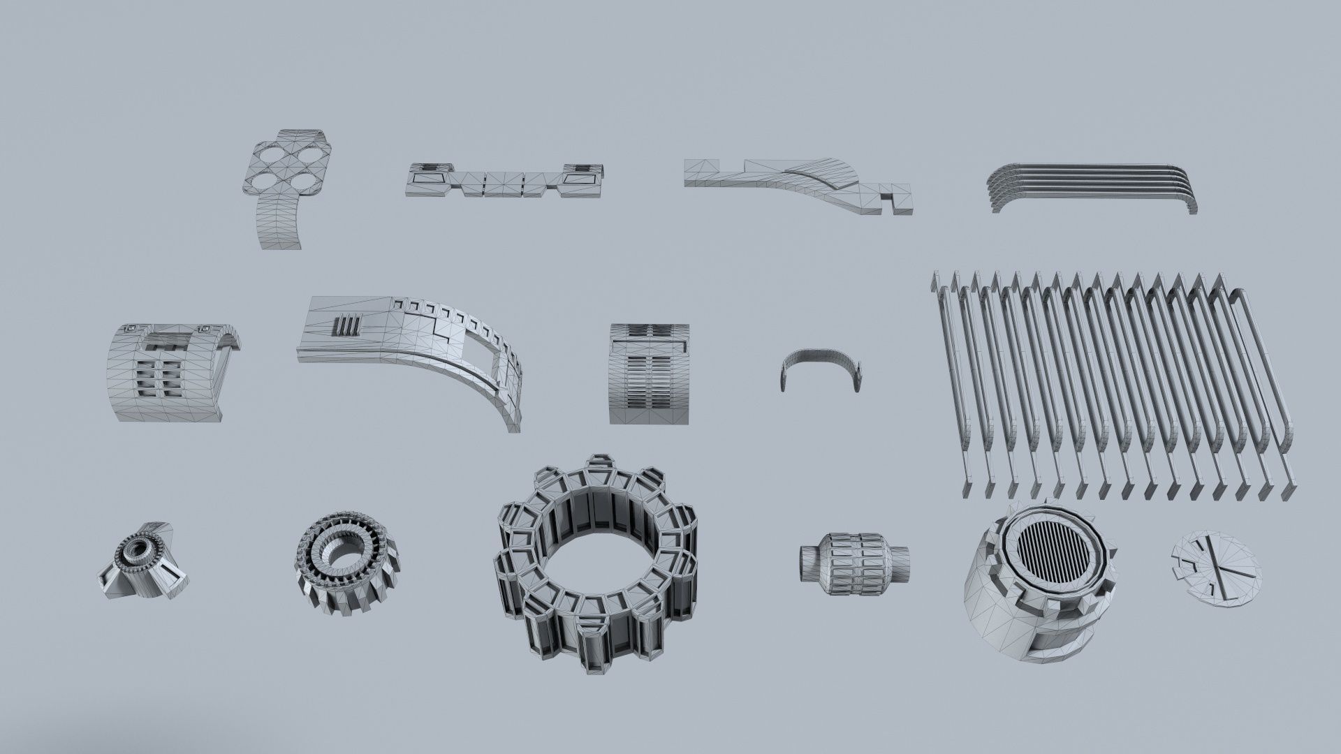 sci-fi  greebles  kitbash Low-poly 3D model_9