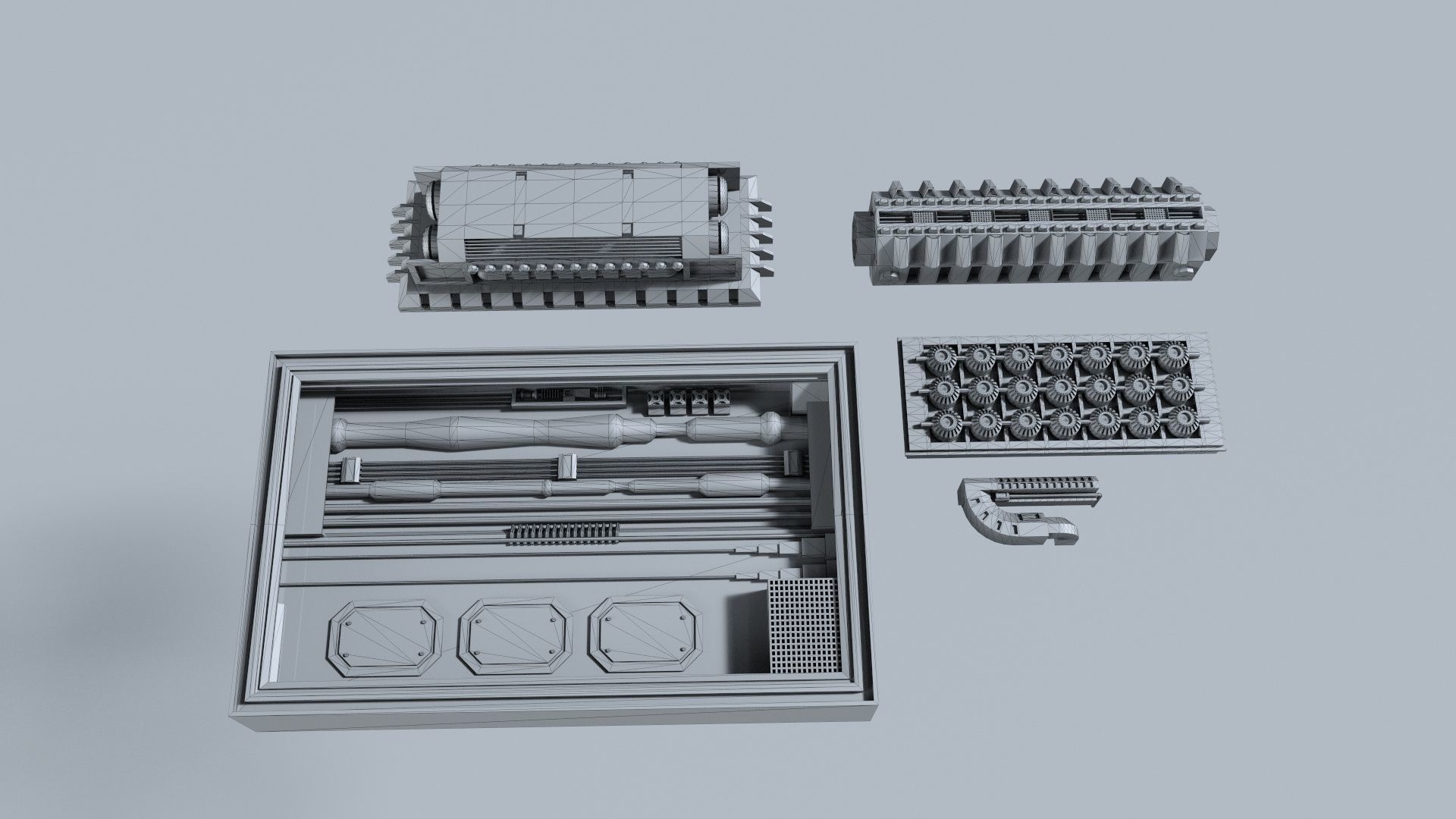 sci-fi  greebles  kitbash Low-poly 3D model_8