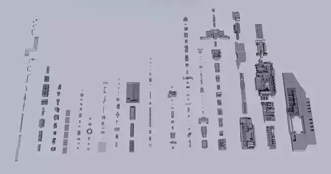 sci-fi  greebles  kitbash Low-poly 3D model