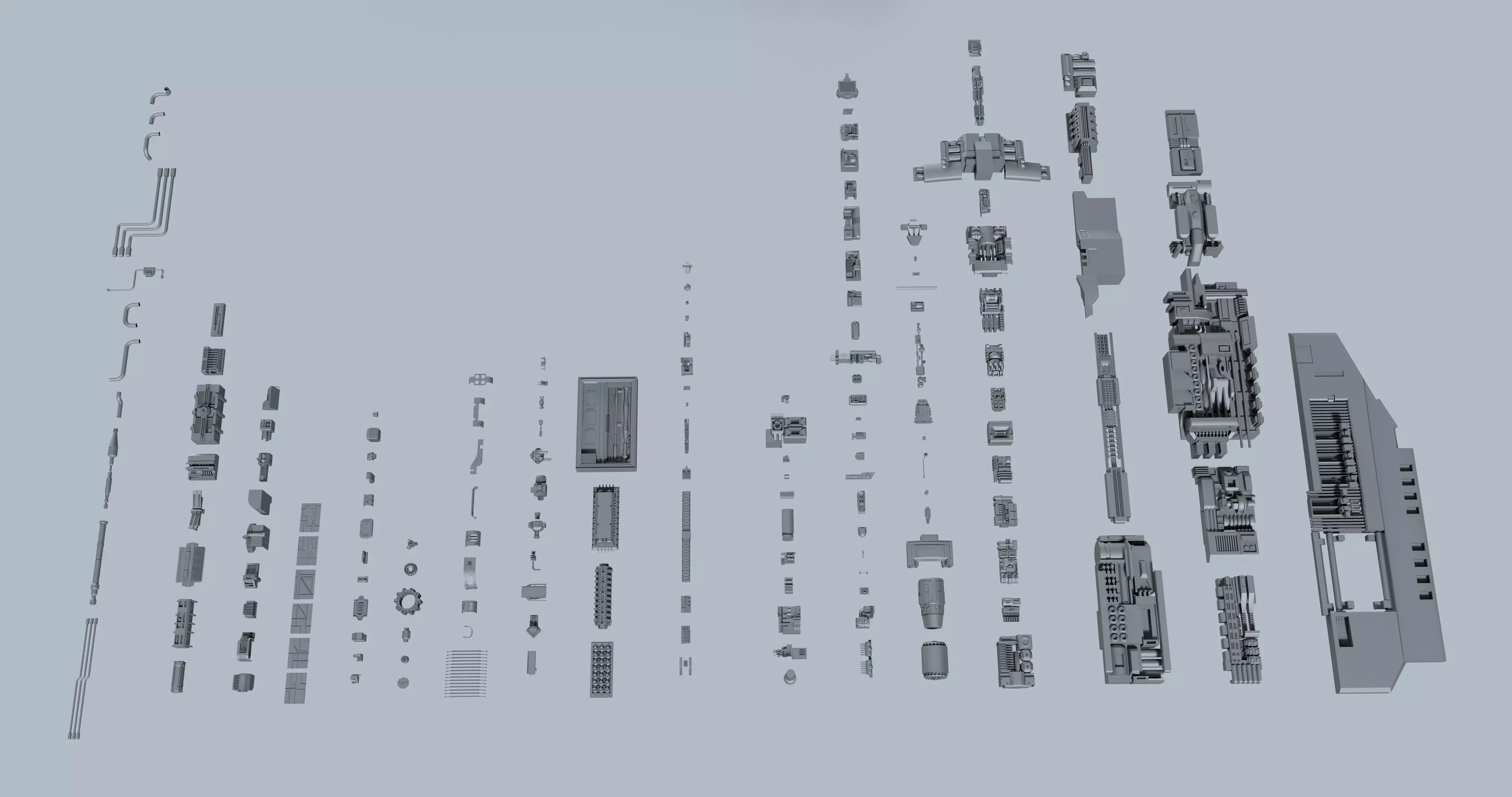 sci-fi  greebles  kitbash Low-poly 3D model_0