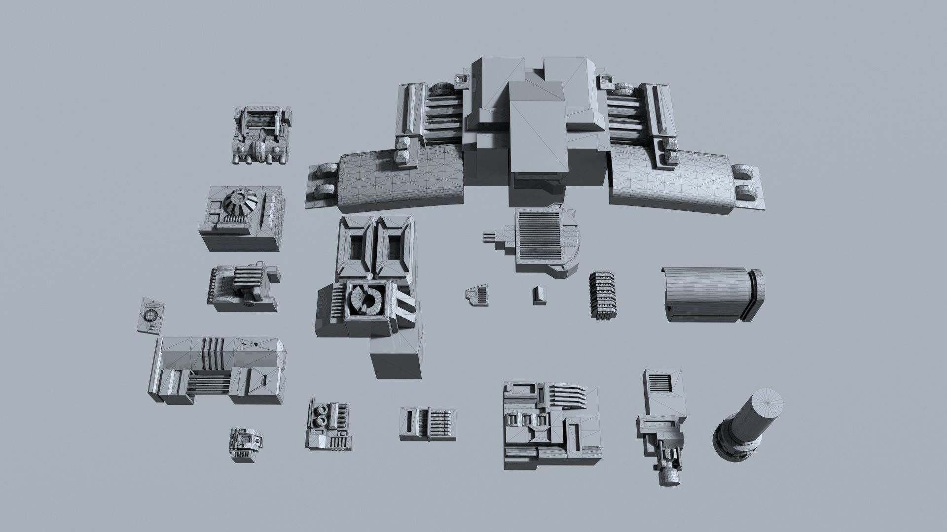 sci-fi  greebles  kitbash Low-poly 3D model_6