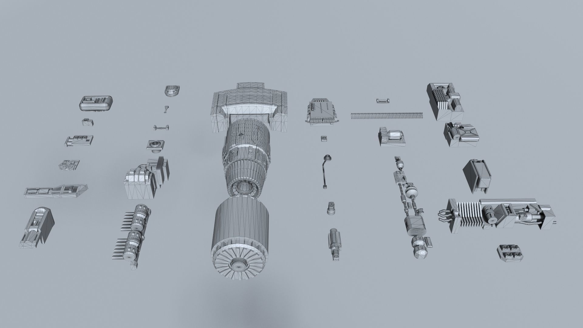 sci-fi  greebles  kitbash Low-poly 3D model_5