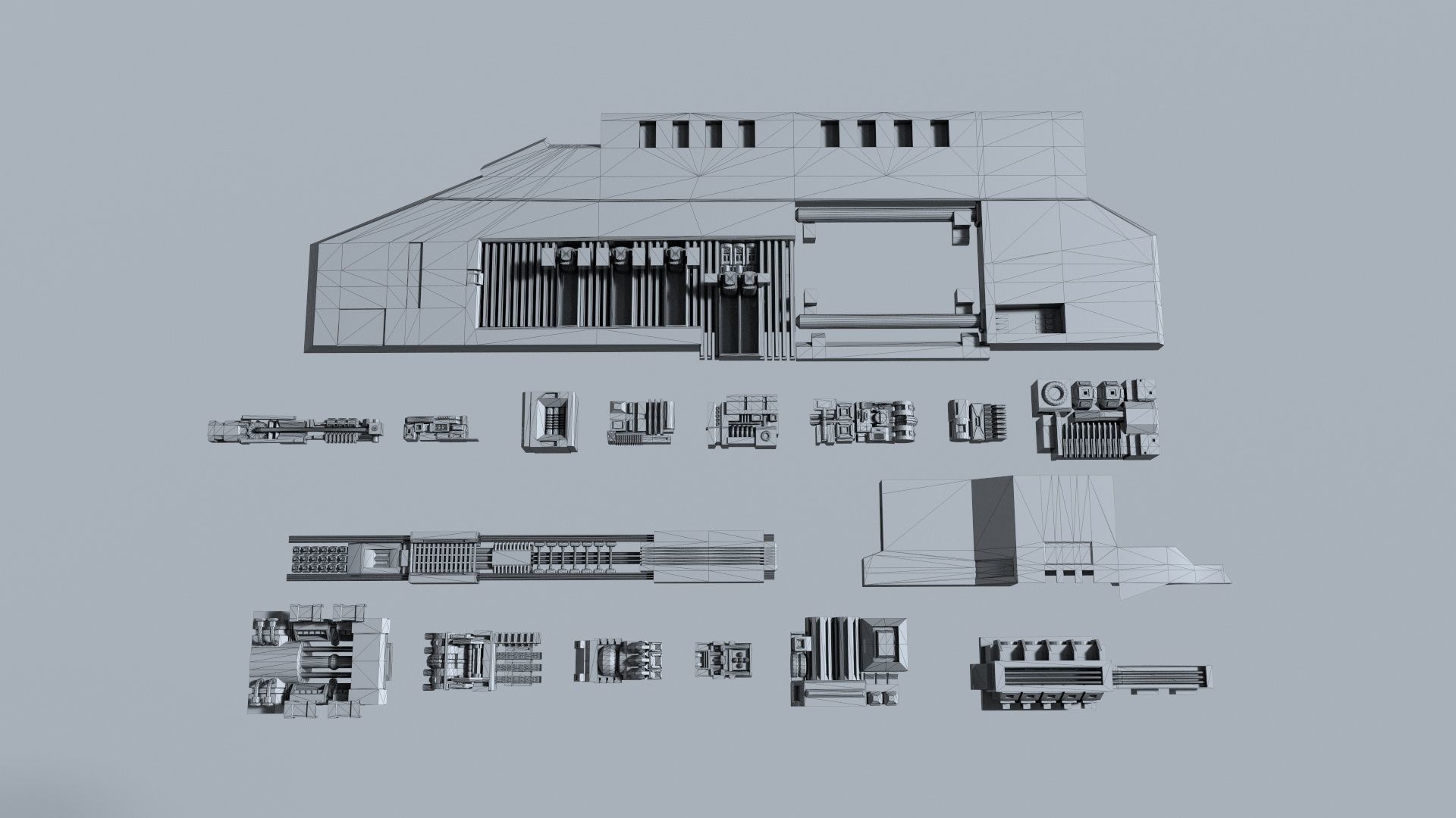 sci-fi  greebles  kitbash Low-poly 3D model_4