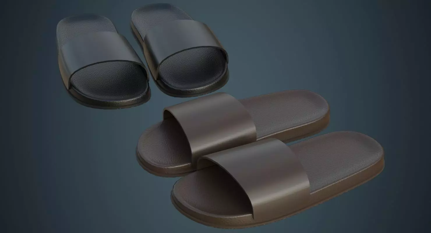 Slipper 3A Low-poly 3D model_0