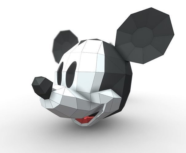 Mickey Mouse mask lowpoly 3D model