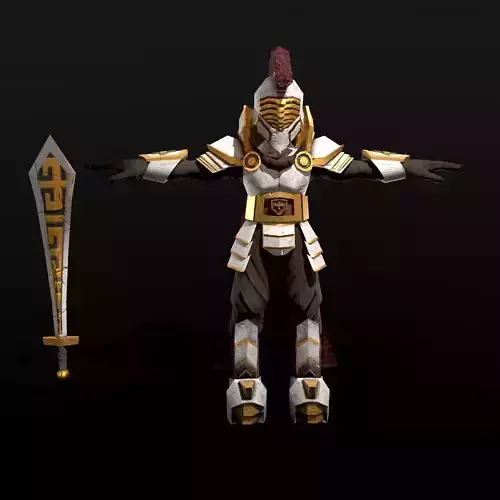 Spartan Paladin Stylized Character Low-poly 3D model