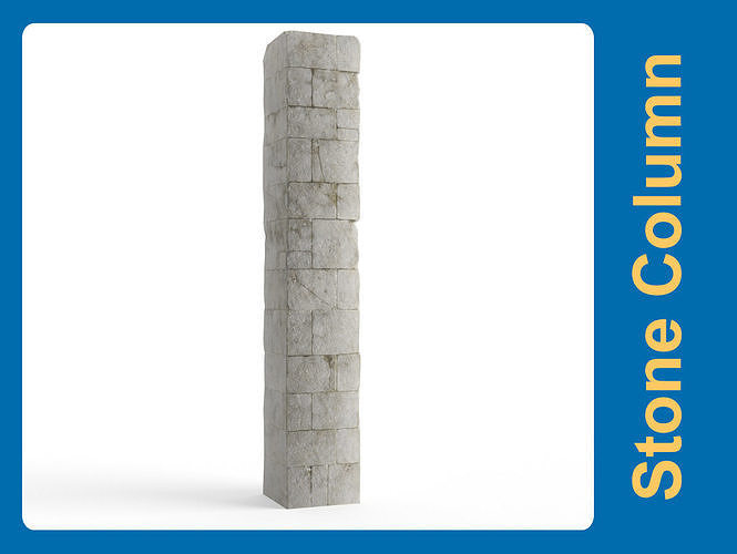 Stone Column Low-poly 3D model