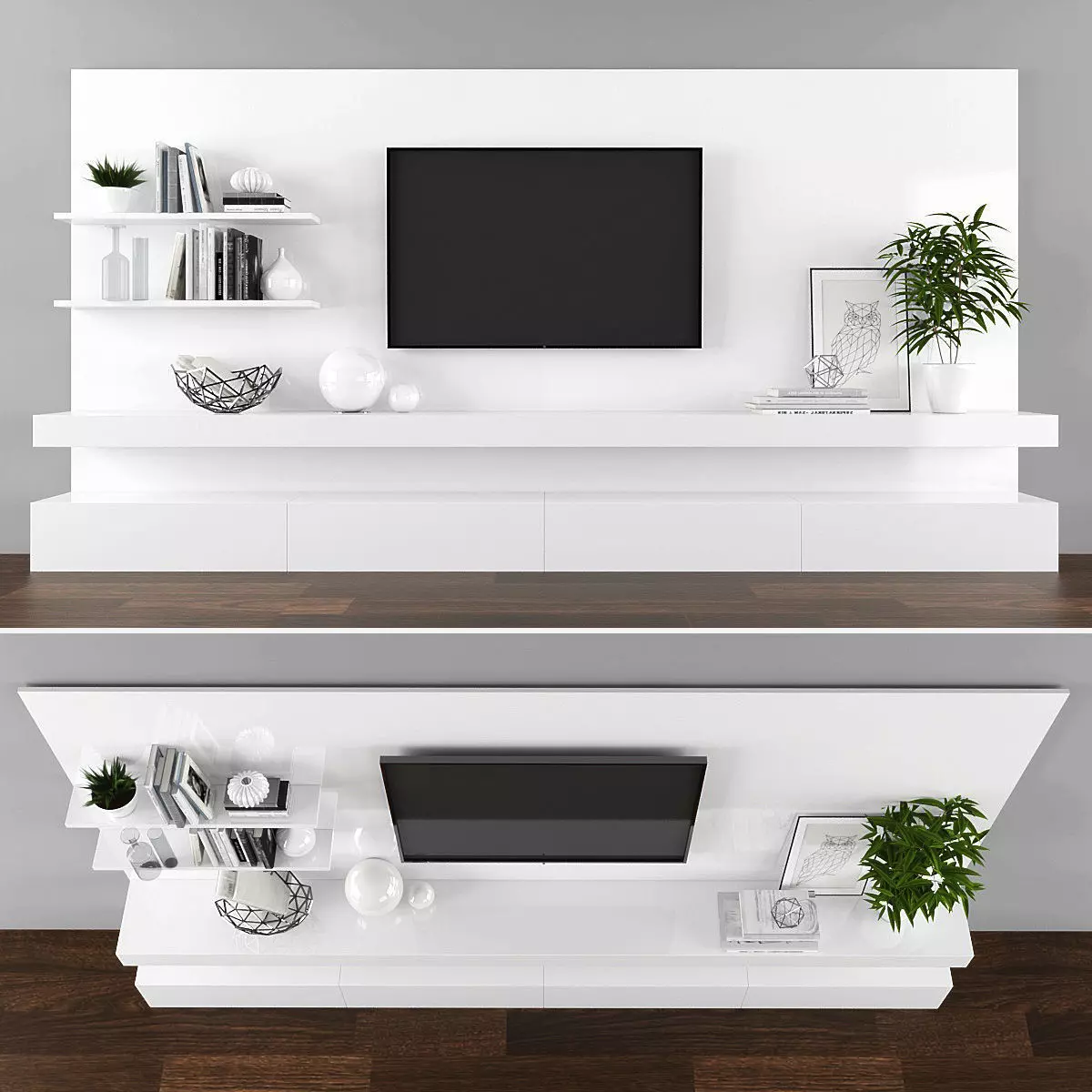 Tv stand Low-poly 3D model