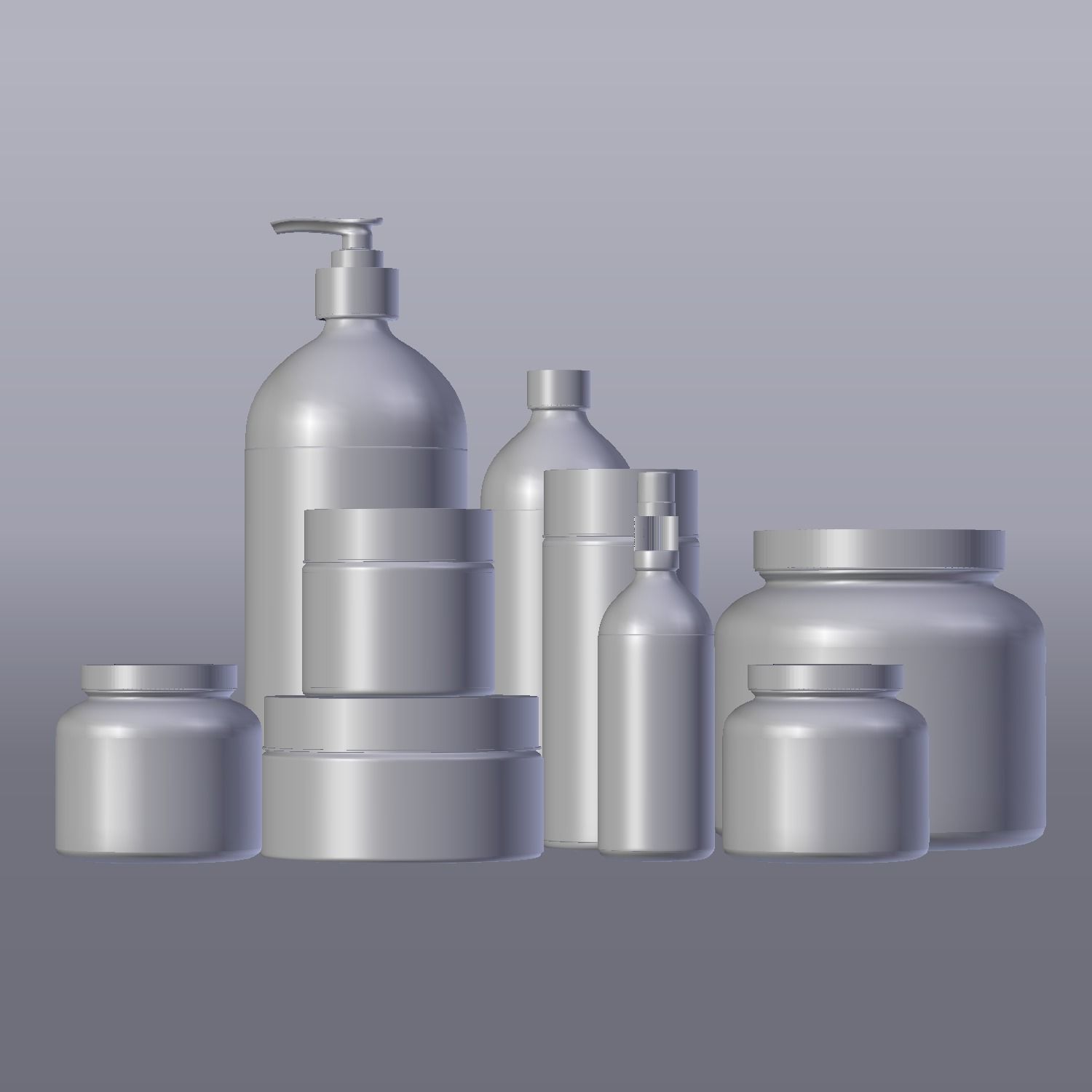 Skincare Cosmetics Set 3D model_1