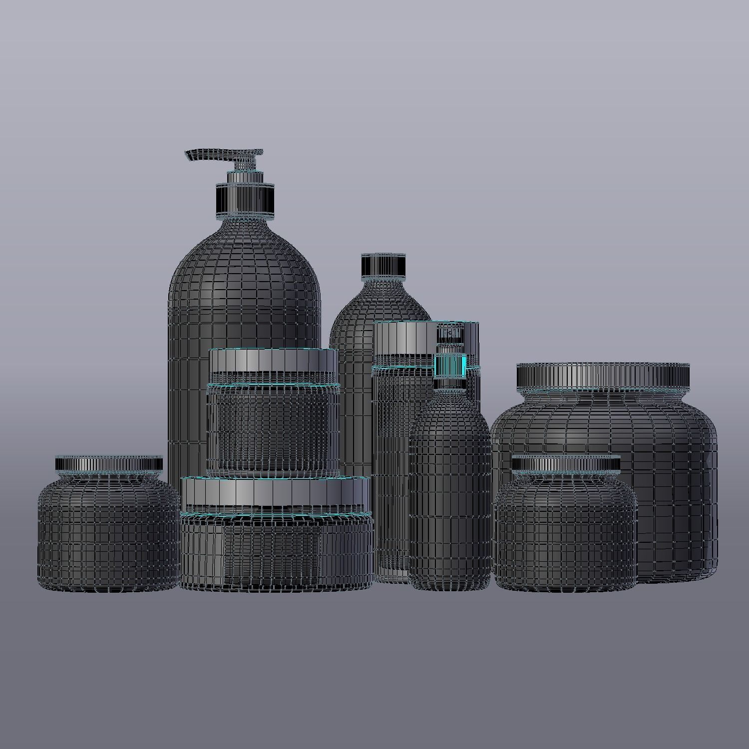 Skincare Cosmetics Set 3D model_2