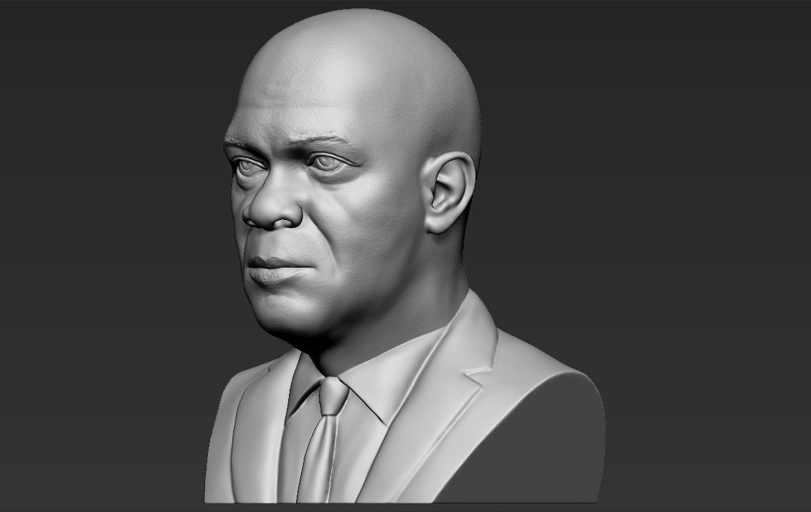 Samuel L Jackson bust 3D printing ready stl obj formats 3D print model_2
