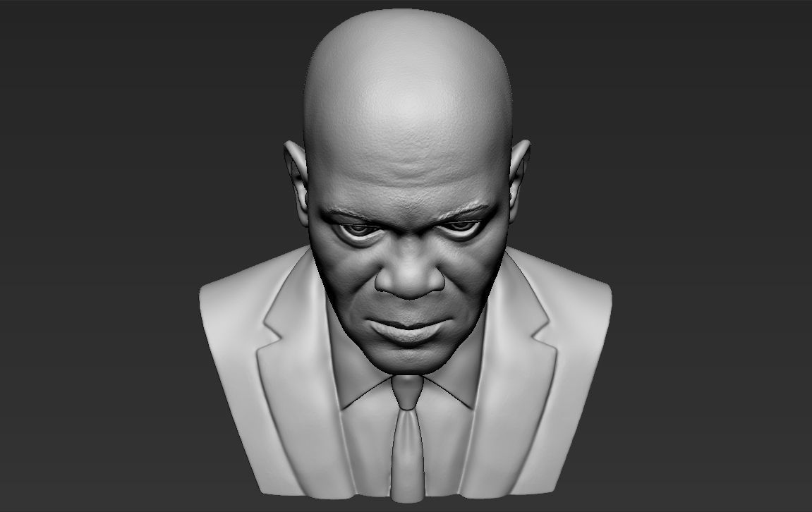 Samuel L Jackson bust 3D printing ready stl obj formats 3D print model_13
