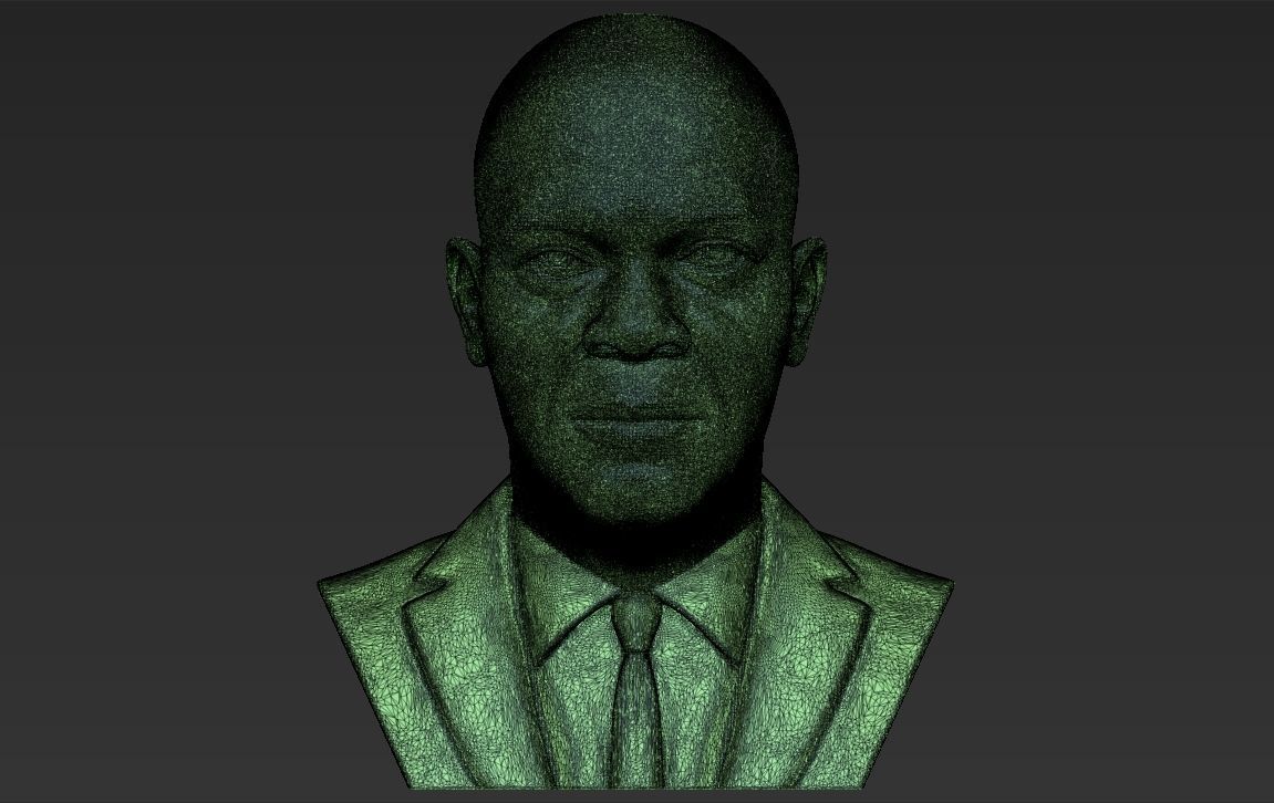Samuel L Jackson bust 3D printing ready stl obj formats 3D print model_23