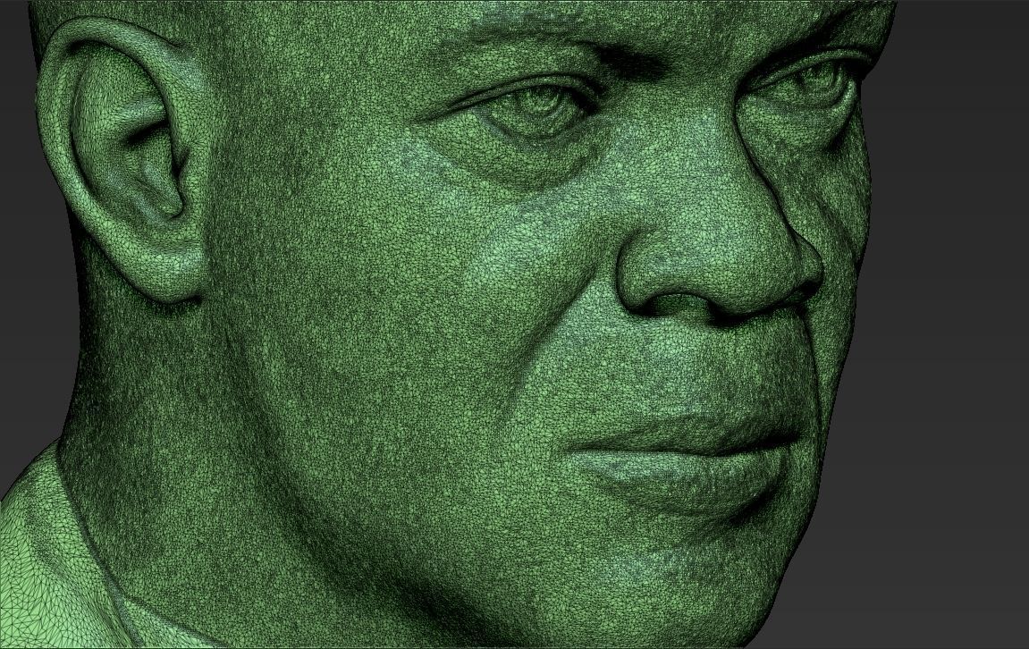 Samuel L Jackson bust 3D printing ready stl obj formats 3D print model_27