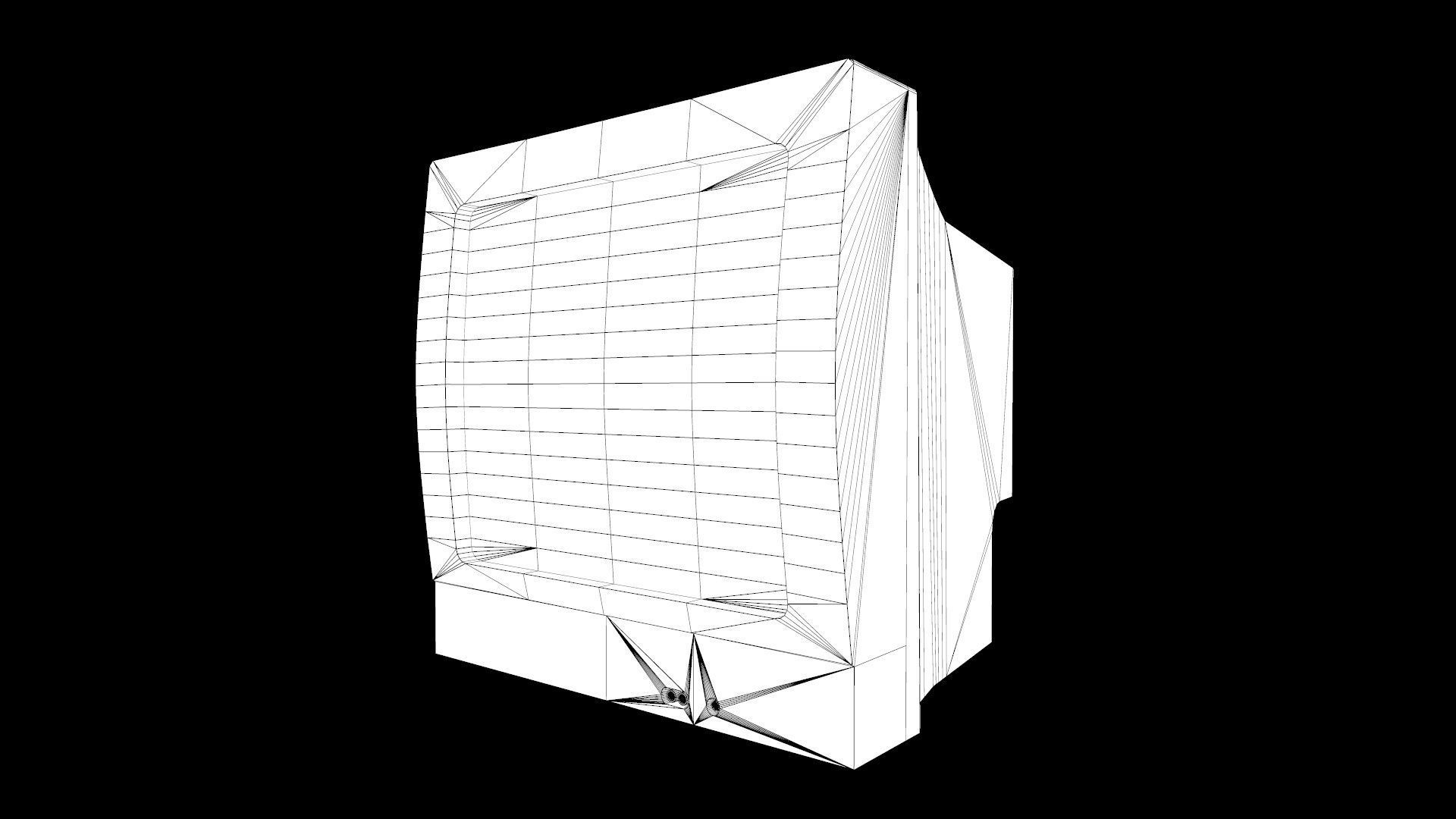 CRT TV Game Ready Asset PBR Low-poly 3D model_8