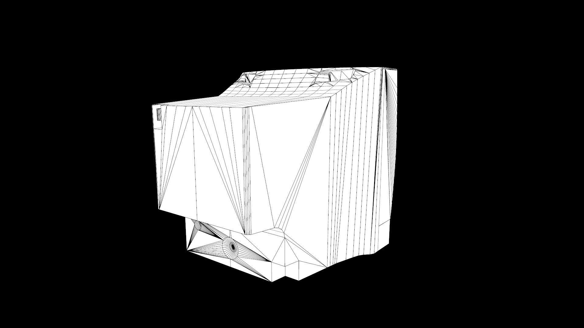 CRT TV Game Ready Asset PBR Low-poly 3D model_6