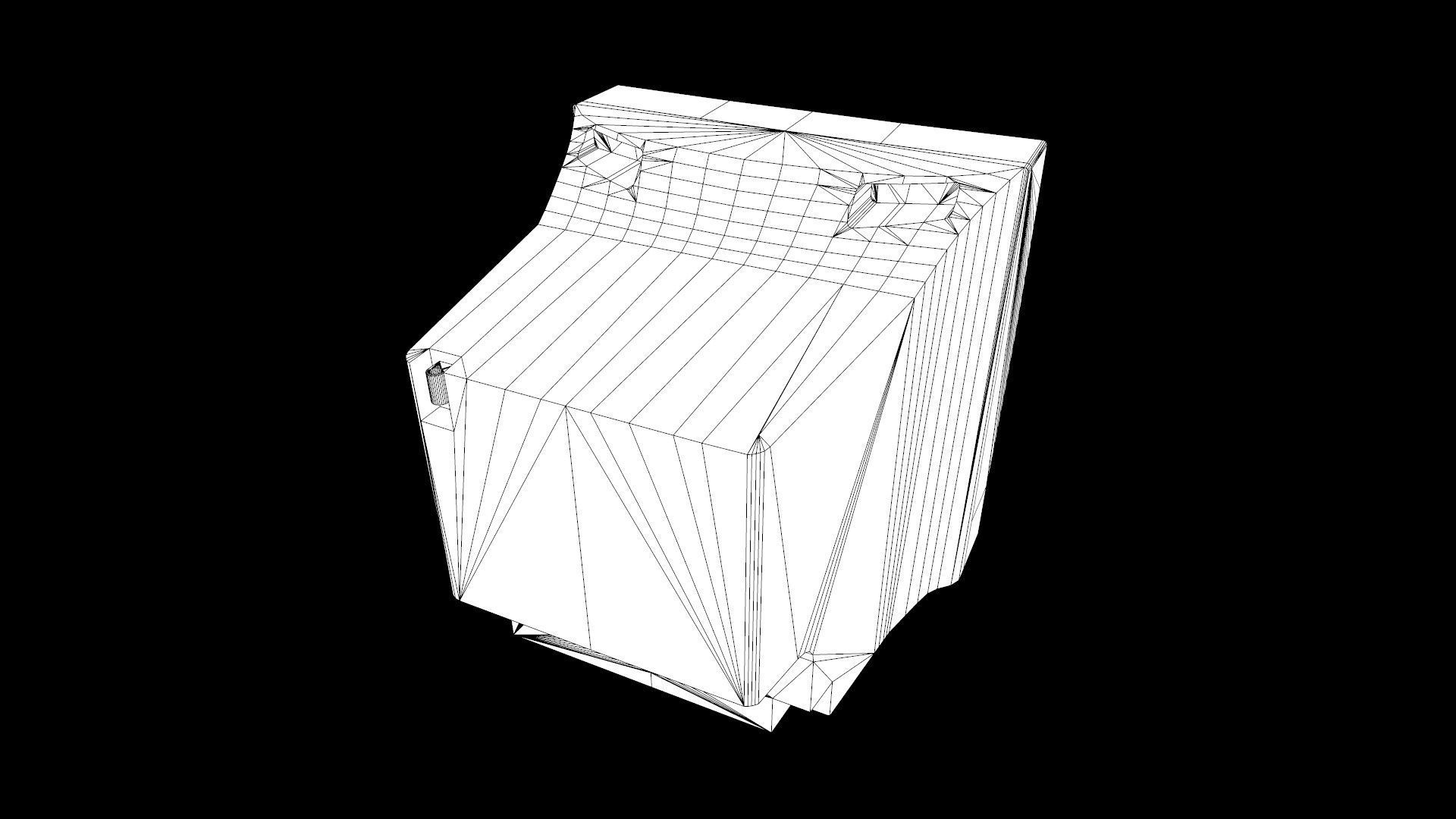 CRT TV Game Ready Asset PBR Low-poly 3D model_7