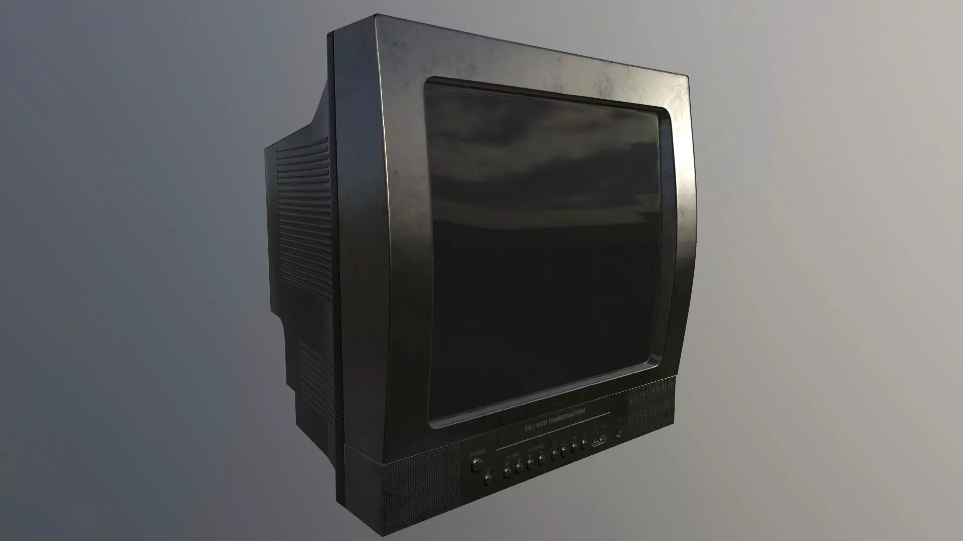 CRT TV Game Ready Asset PBR Low-poly 3D model_0