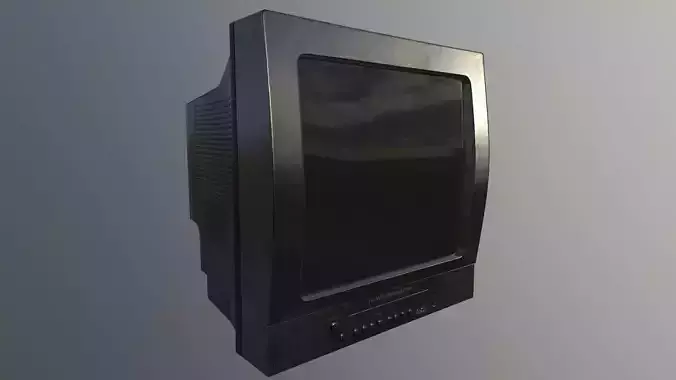 CRT TV Game Ready Asset PBR Low-poly 3D model
