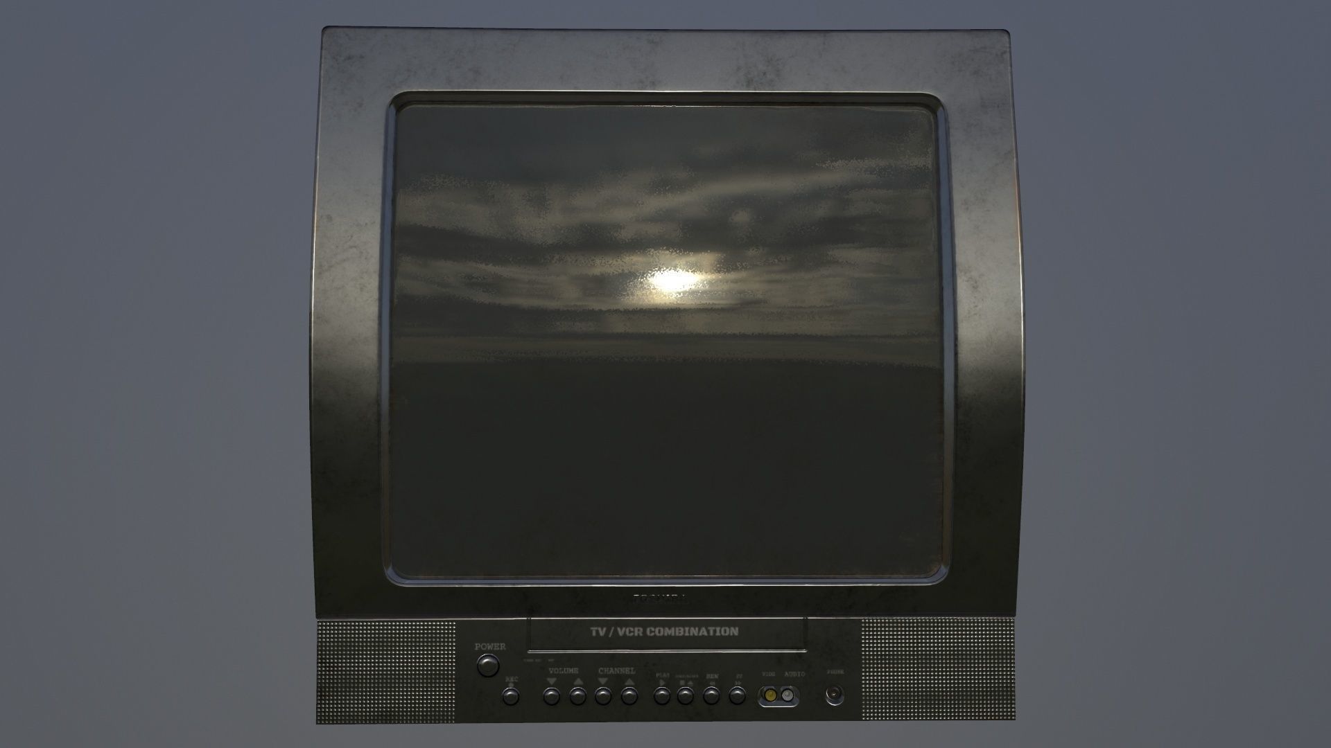 CRT TV Game Ready Asset PBR Low-poly 3D model_5