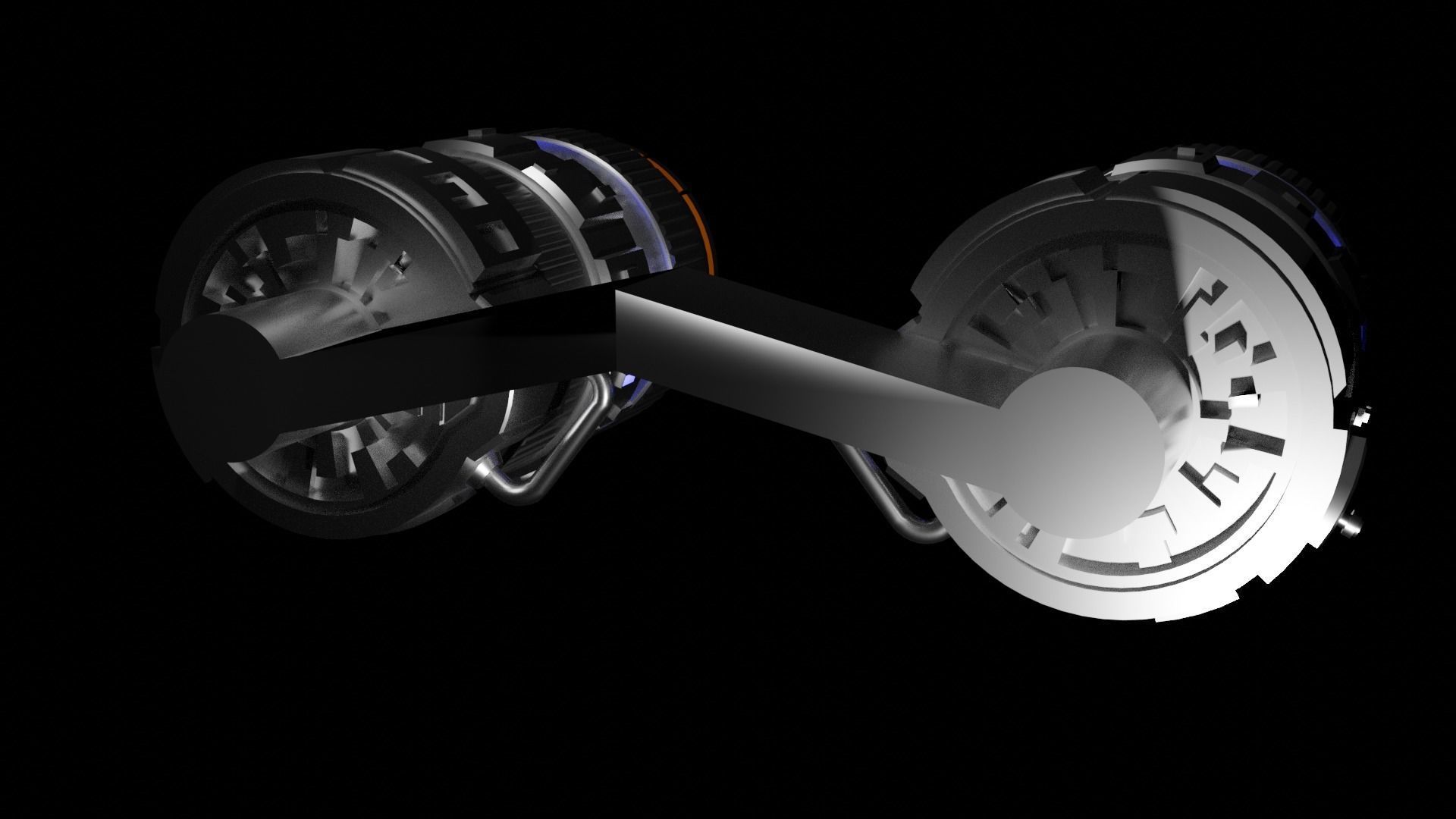 Boosters futuristic hoverboard 3D model_5