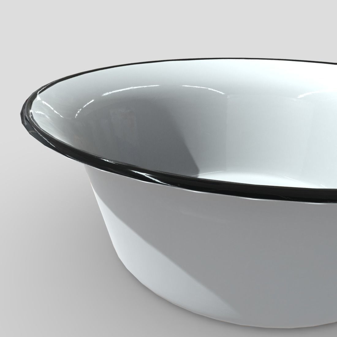 Enamel Bowl Set Low-poly 3D model_14