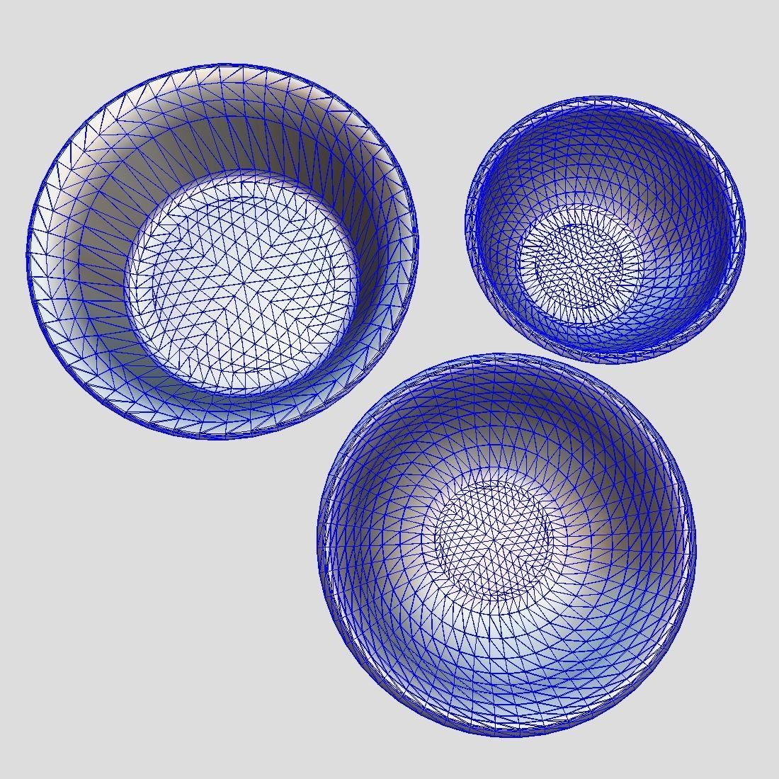 Enamel Bowl Set Low-poly 3D model_5