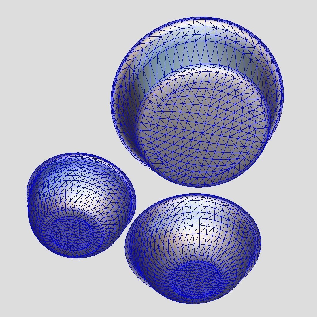 Enamel Bowl Set Low-poly 3D model_13